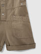 Combi short kaki esprit saharienne fille-5
