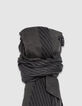 Foulard gris motif rayures marine Homme-2