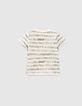 Baby boys’ ecru jungle stripe organic cotton T-shirt-2