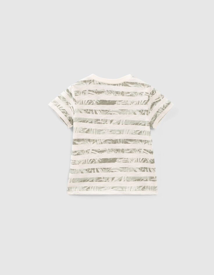 Baby boys’ ecru jungle stripe organic cotton T-shirt-2