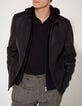 Men’s black leather jacket with seaming-1