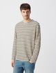 T-shirt marinière rayé noir broderie Homme-2