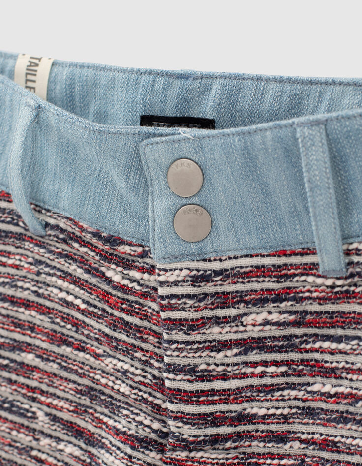 Shorts azul marino mini me lana tweed niña-3
