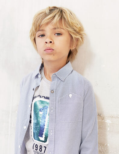 Chemise bleu ciel à imprimé minimaliste garçon - IKKS