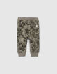 Khaki Jogginghose mit Jungle-Blätterprint für Babyjungen -3