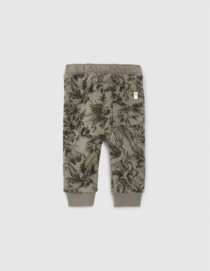 Khaki Jogginghose mit Jungle-Blätterprint für Babyjungen -3