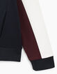 C&aacute;rdigan navy oscuro con mangas blanco y ciruela ni&ntilde;o -4