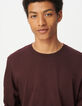 T-shirt lange mouwen pruimkleur katoen-modal Heren-3