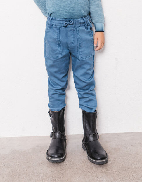 Boys’ dark blue knitlook tapered jogger jeans - IKKS