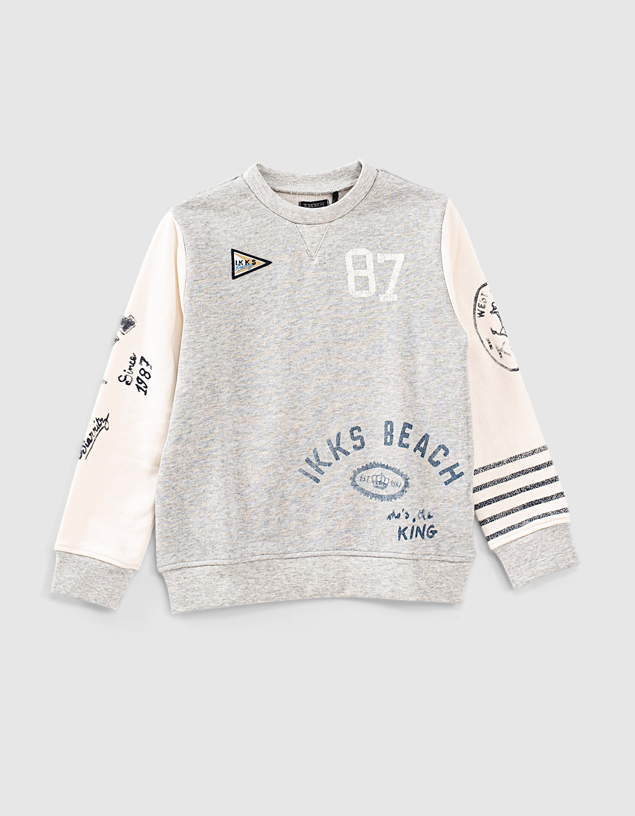 Grey marl 2025 paris badge crewneck