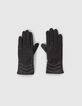 Women’s black leather gloves with studded chevrons-1