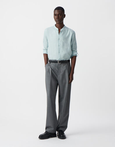 Men's horizon linen REGULAR shirt with Mandarin collar - IKKS
