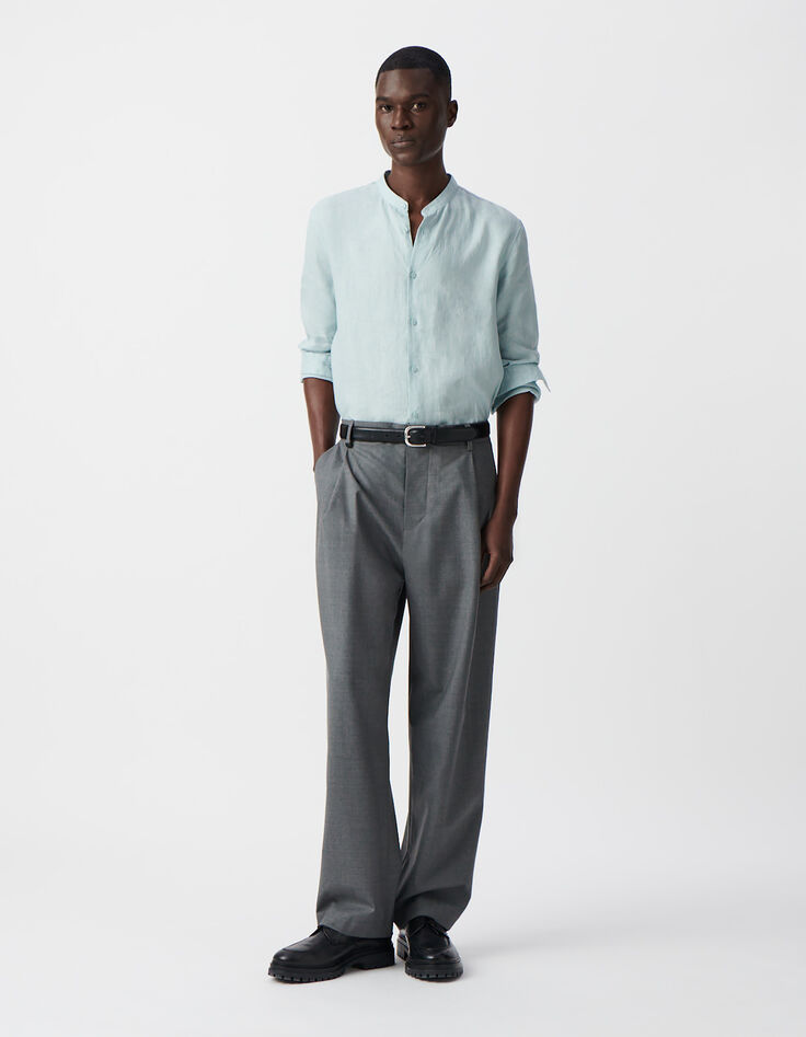 Men's horizon linen REGULAR shirt with Mandarin collar-1