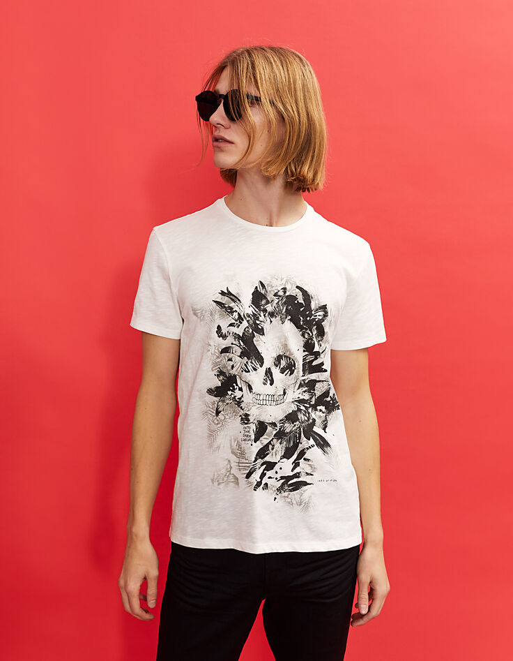 Tee-shirt off white visuel tête de mort bio Homme-2