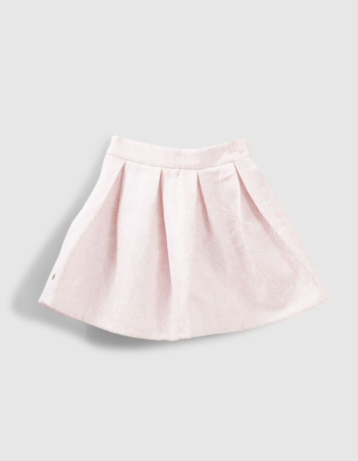 Jupe rose imprimé jacquard fille-2