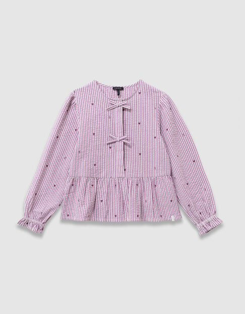 Blusa parma rayas flocadas corazones y lazos para ni&ntilde;a - IKKS