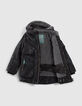 Parka negra estampado gráfico niño-6