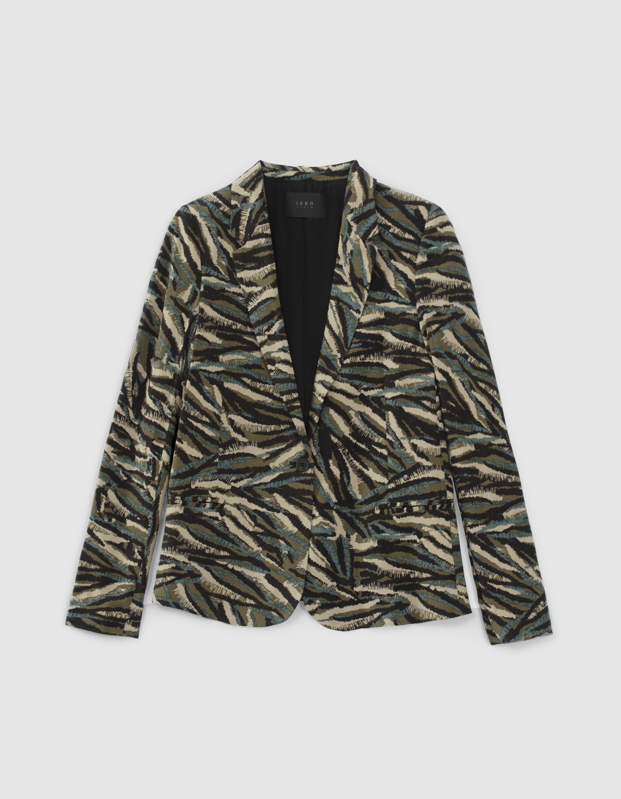 Veste de tailleur kaki imprim jungle camouflage Femme