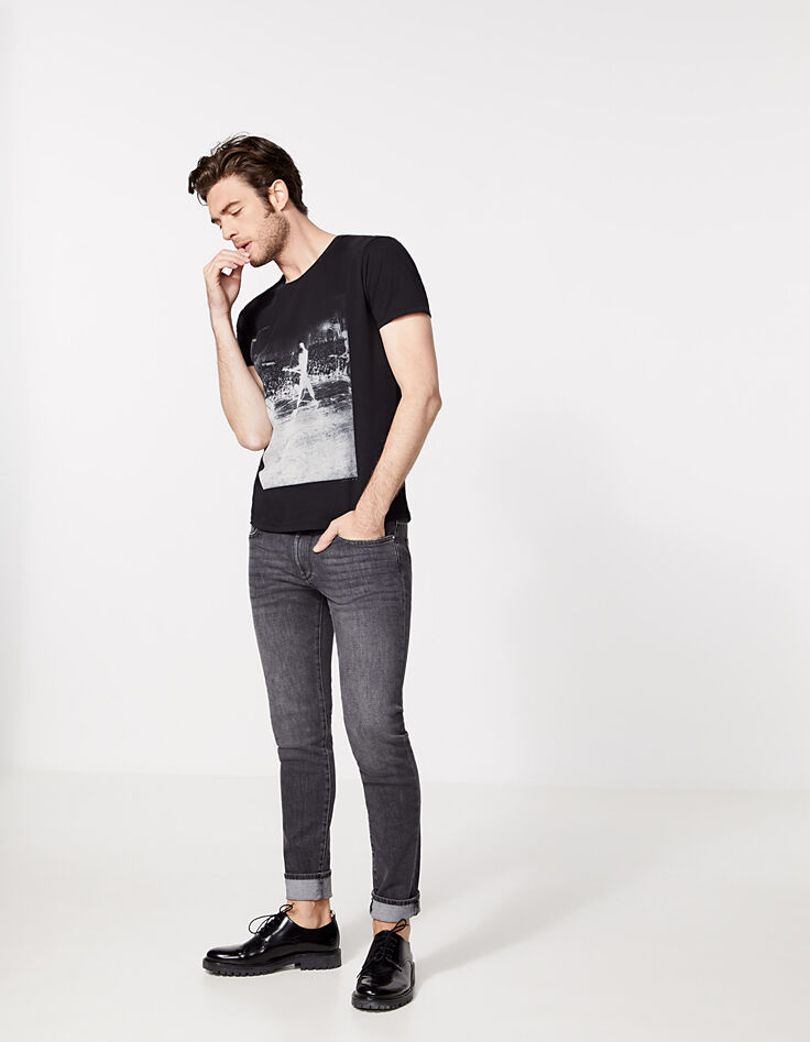 Tee-shirt noir avec visuel concert rock Homme-7
