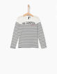 Girls' sailor T-shirt with lace at top-1
