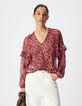Blouse rose imprim&eacute; animalier Femme-2