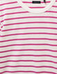 Girls’ organic cotton sailor T-shirt with pink stripes-4