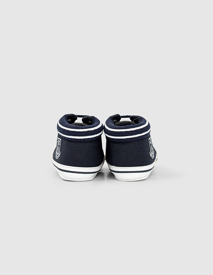 Baskets navy et gris à blasons bébé garçon -3