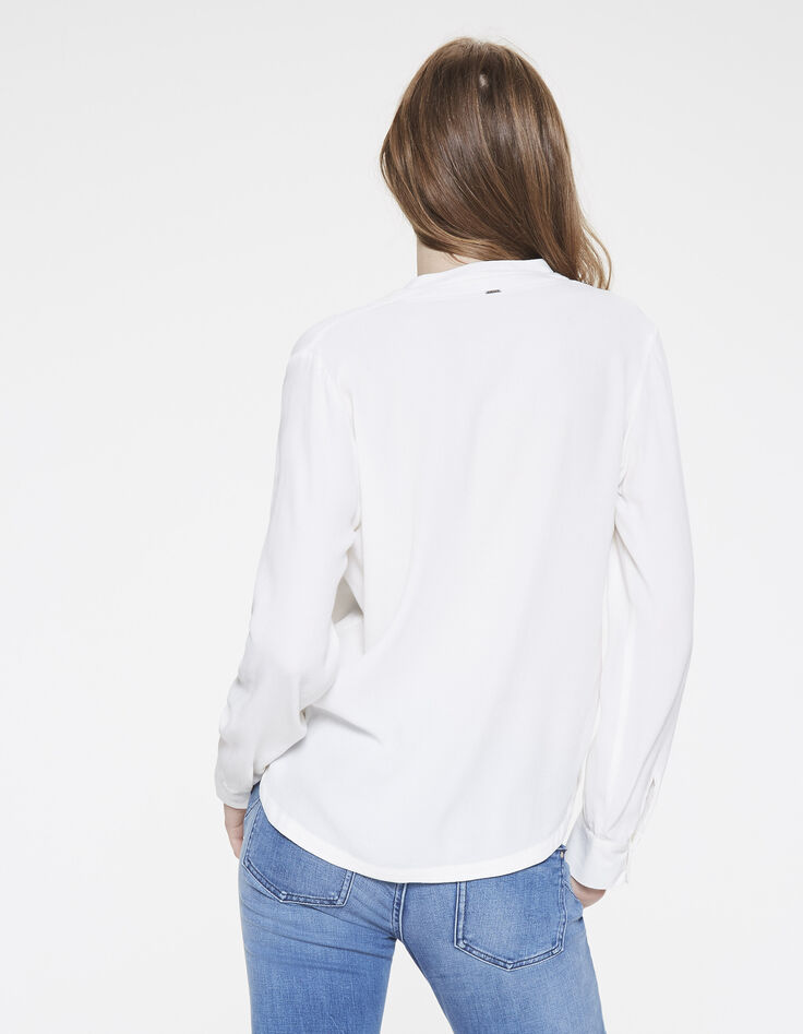 Ecru crêpe blouse-3