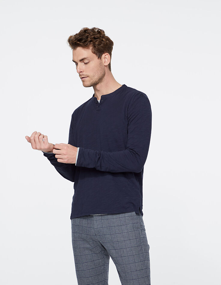 Men’s 2-in-1 navy and grey T-shirt-3 Men’s 2-in-1 navy and grey T-shirt-3