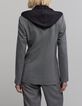 Women's removable herringbone pattern jacket in grey-3