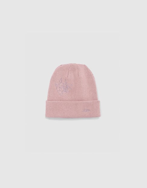 Girl's recycled pink sequined knit hat - IKKS