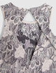 Gebloemde maxi meisjesjurk in ecru jacquard-6