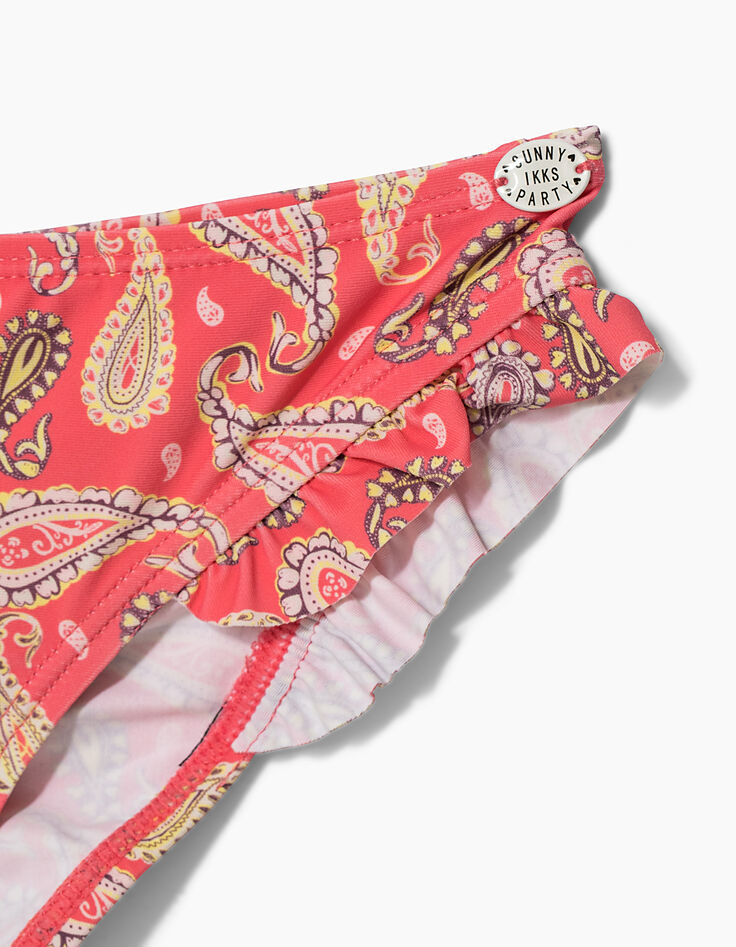 Maillot de bain 2 pièces rose imprimé fille -5