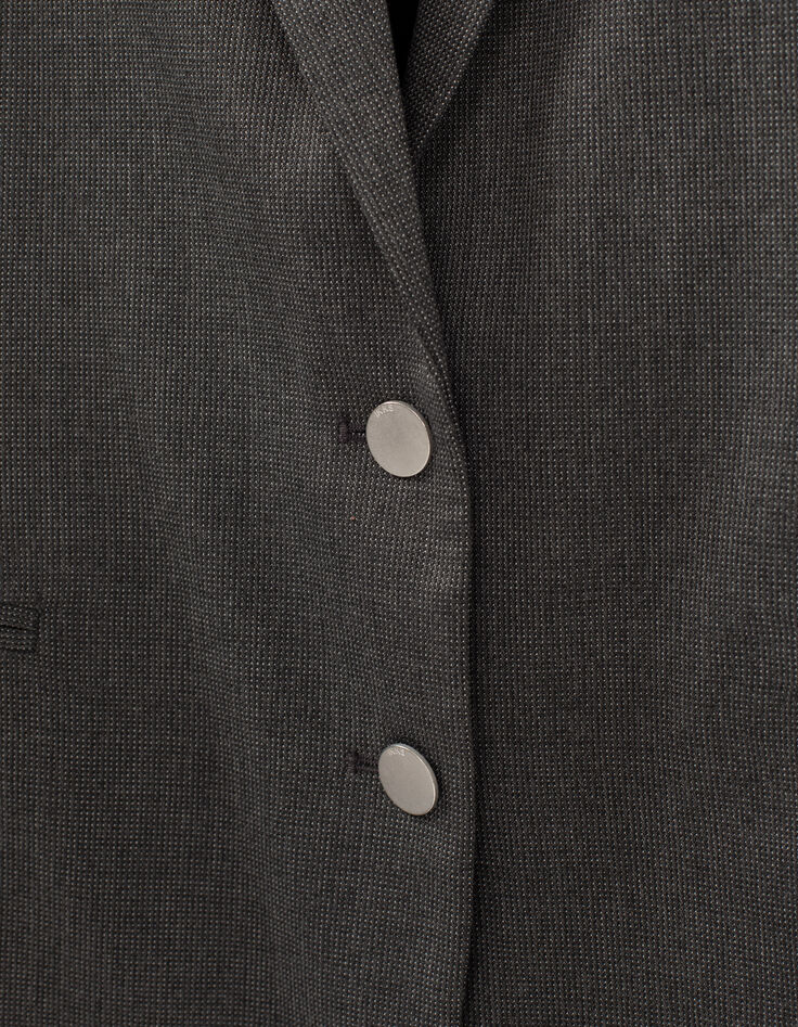 Chaqueta sastre de hilo gris vuelta amovible mujer-3