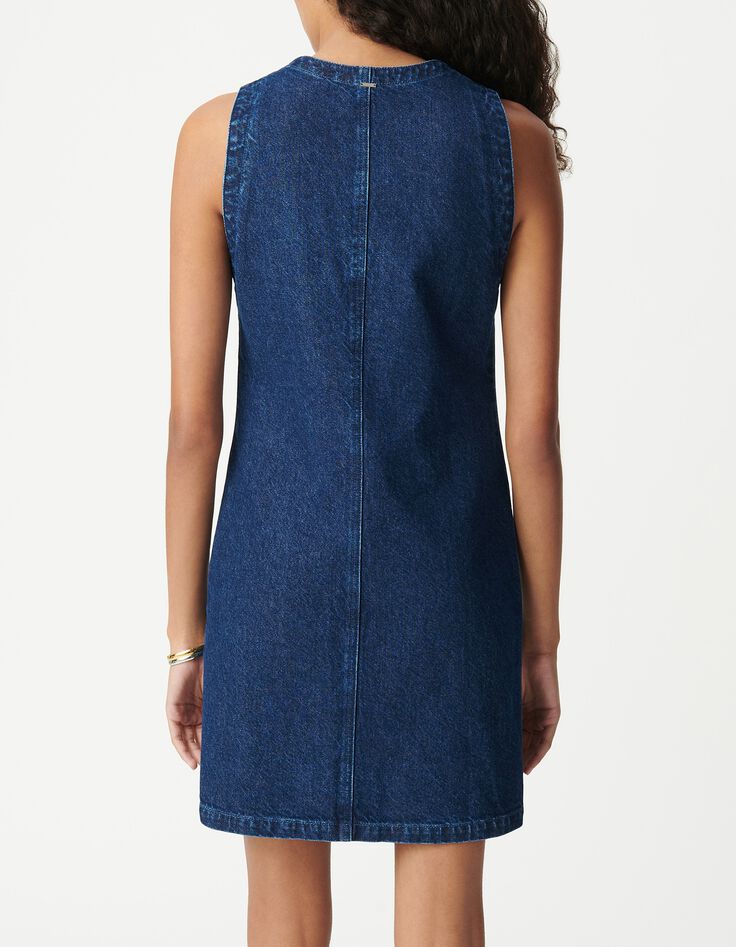 Robe housse en jean bleu waterless poches-3