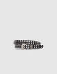 Riem voor jurk zwart en silver leer met studs Dames-3