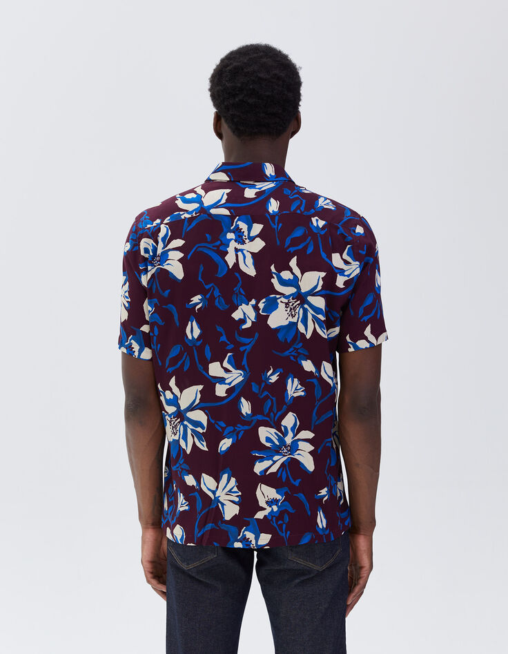 Men’s burgundy XL flower print REGULAR shirt-3