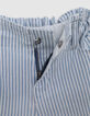 Short en jean blanc rayures bleues fille-8