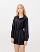 Girls' black studded jumpsuit-1
