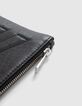 Pochette en cuir d'agneau chevron femme-4