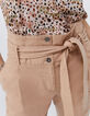 Pantalon cigarette Desert taille haute ceinturée Femme-4