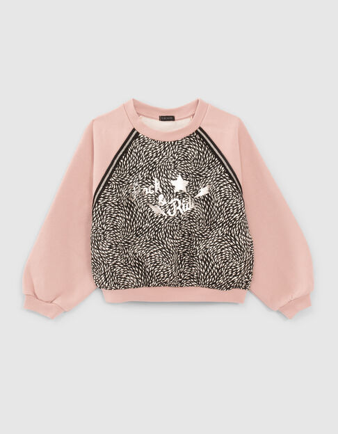 Roze sweater met grafische print meisjes
