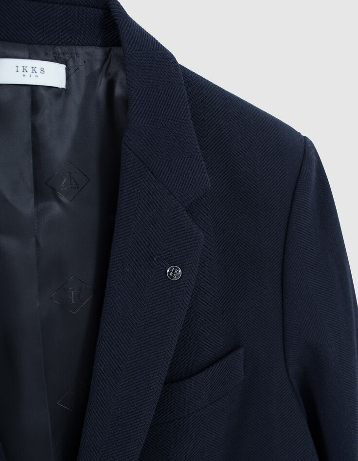 Men’s navy textured knit jacket-4