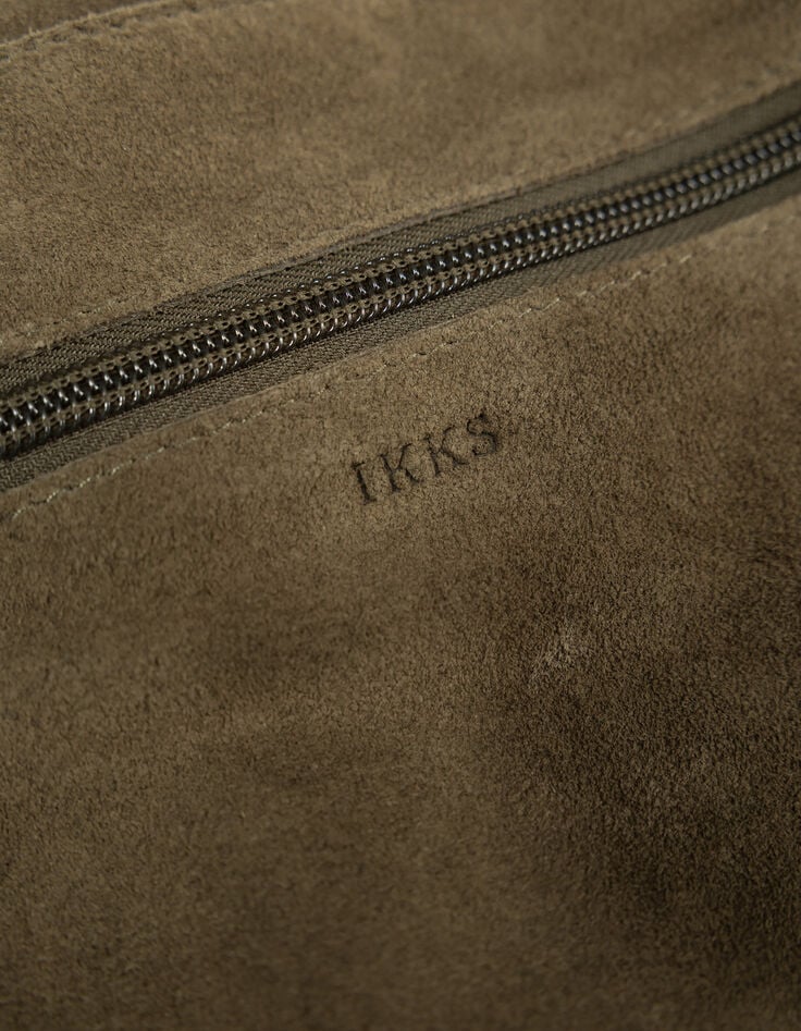 Sac Hobo kaki velours souple Femme-8