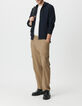 Men&rsquo;s navy cotton Ottoman knit hooded cardigan-5