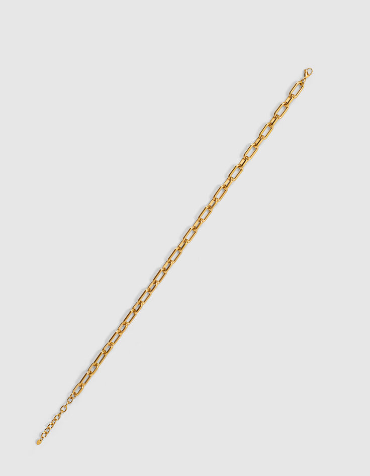 Collier doré en grosse maille femme-2