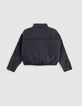 Chaqueta vaquera gris desteñida con forro para niña-4