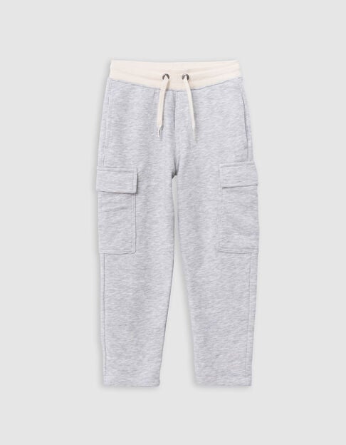 Jogging BATTLE gris ceinture contrastée garçon - IKKS