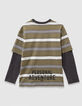 T-shirt trompe-l'oeil manches grises coton bio garçon-5