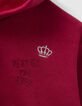 Sweat bordeaux brodé à capuche fille-5
